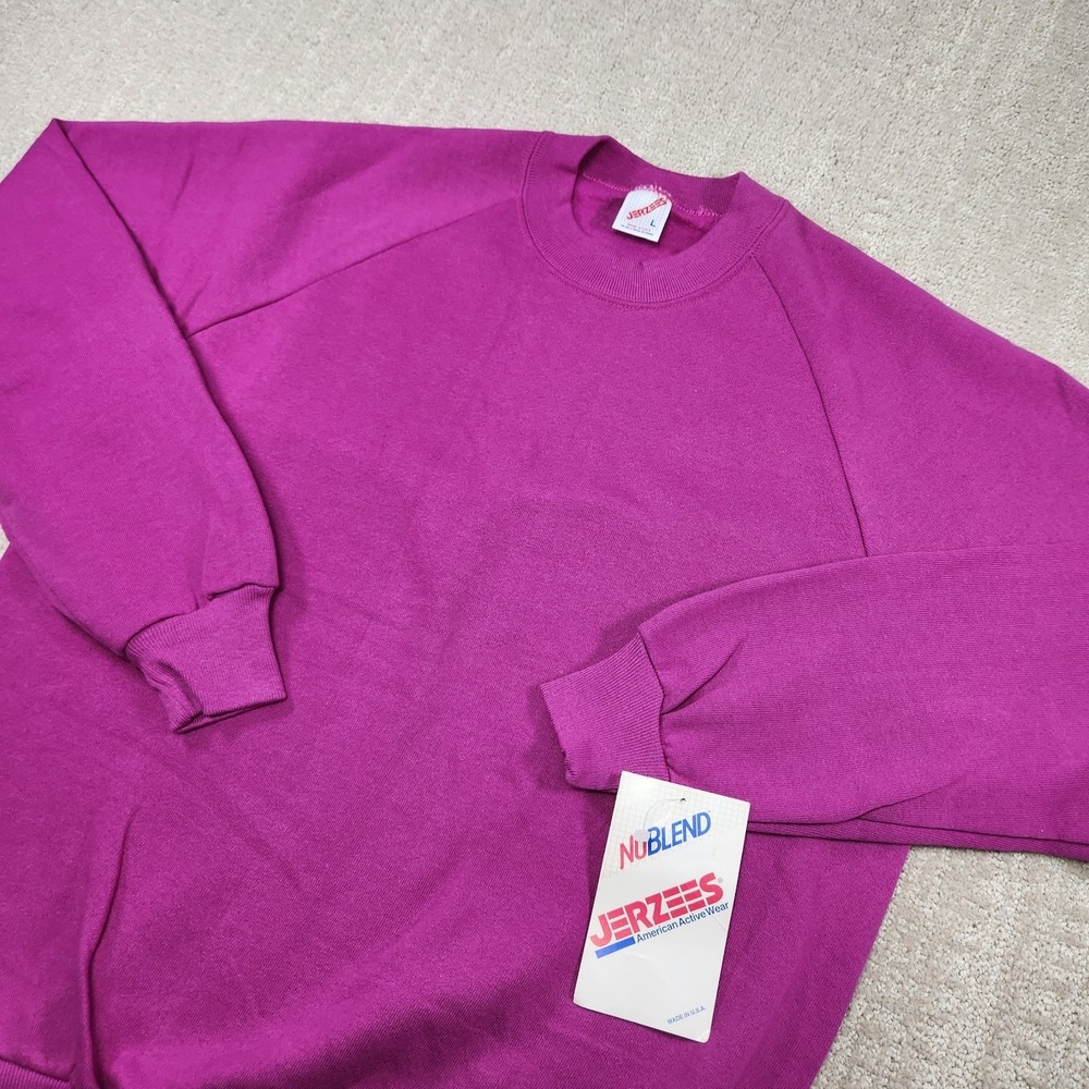 Vintage Jerzees Sweatshirt Adult L Super Sweats USA Made 80s Crewneck Pink